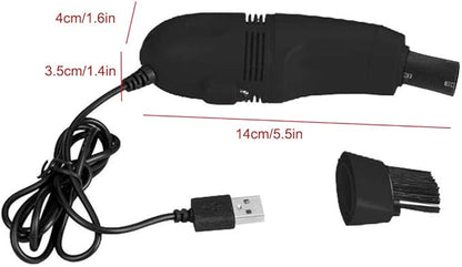 Handheld Mini Vacuum Cleaner, USB Rechargeable Keyboard Cleaner with Brush, Portable Cordless Dust Sucker for PC Laptop Office Desk Home (Black)