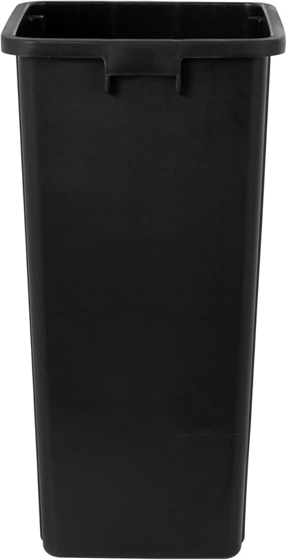 Restaurantware-Clean Tek Professional 23 Gallon Trash Can, 1 Square Waste Basket - Lid Sold Separately, Space Saving, Black Plastic Garbage Bin, Ideal For Home, Office, Restaurant, And More
