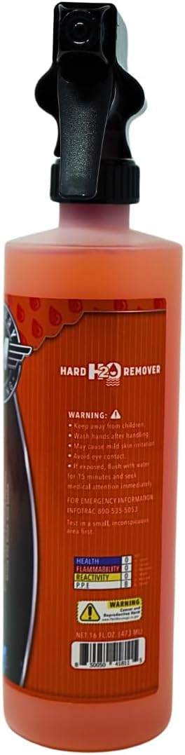 Hard H2O Remover 16 oz (Pack of 1) | Professional-Strength | Restores Surfaces | Dissolves and Removes Calcium Deposits and Mineral Buildup | Versatile Application on Various Surfaces