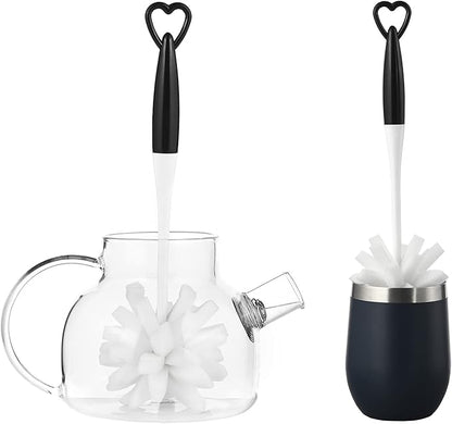 ALINK Bottle Glass Dish Sponge Cleaning Brush with Handle, Pack of 3