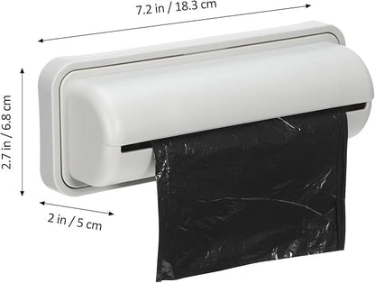 NUOBESTY 2-Pack Trash Bag Dispenser for Wall Under Sink, Small Garbage Bag Holder Compact Trash Can Liner Organizer for Bathroom Kitchen Cabinet (Fits 1-4 Gallon Rolls, Grey)