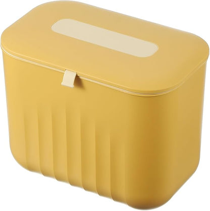 uxcell Kitchen Compost Bin Hanging Small Trash Can, 7L/1.8Gallon Trash Can, Yellow