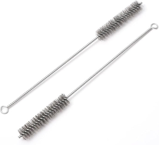 12 Inch Pipe Cleaning Brush Set with Stainless Steel Bristles, Steel Wire Tube Brush Kit for Auto Parts Polishing, Machining, Bottles, Tubes, Etc.（20mm-2pcs）