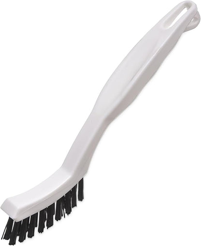 SPARTA Flo-Pac Grout Brush Detail Crevice Brush, Firm Chemical-Resistant Nylon Bristles with Angled Ergonomic Handle, Hanging Holes for Tile, Grout, Corners, Boxes, 8 Inches, White (Pack of 24)