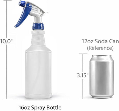 Bar5F Set of 4 Premium Empty 16 oz Spray Bottles, NBR Gasket - Superior Hydrocarbon Resistance - Ideal for Auto Detailing & Industrial Cleaning