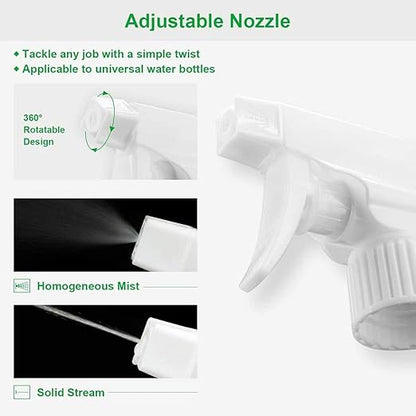 Cindy's Tape Plastic Spray Bottles Black for Cleaning Solutions 16 oz (Pack of 4), Heavy Duty Opaque Refillable Reusable Empty anti-degradation Leak-proof Sprayers for Home Garden Plant Kitchen
