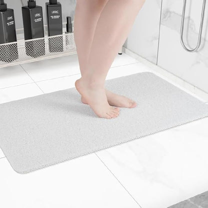 Hargiis Non-Slip Bathtub Mat, Anti Slip Shower Mat, Fast Drying Bathtub Mats, Foot Scrubber Mat, Anti Slip Mat for Tub, Floor, Bathroom, Kitchen, Home, Hotel (White 36"×24")