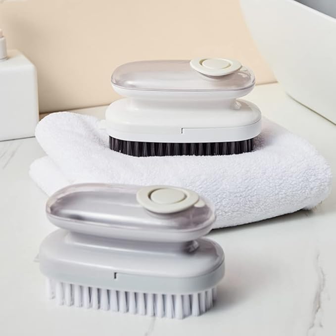 Scrub Brush, Soap Dispensing Palm Brush Household Cleaning Tools Washing Brush for Laundry Cloth Shoe Curtain Tablecloth