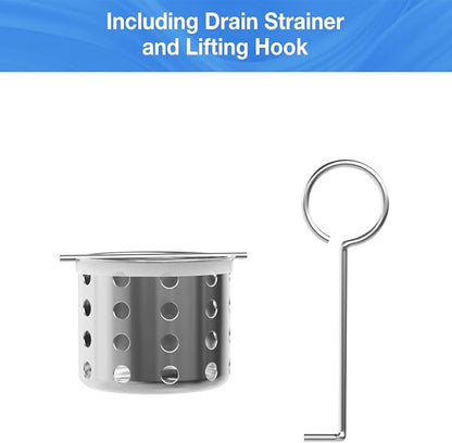 Shower Drain Strainer with Drain Key Lifting Hook,304 Stainless Steel Hair and Debris Catcher Suitable for Square/Linear Shower Drain Outlet with a 2" Diameter, Floor Drain Hair Trap
