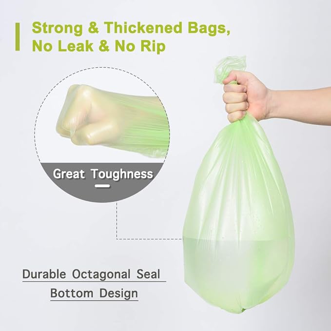 Jaoul Trash Bags 1.2 Gallon, Small Garbage Bags, Strong & Unscented Mini Trash Bags for Kitchen, Bathroom, Office, Restroom, Car, Black, 80 Counts
