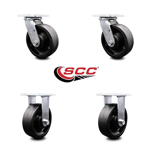 4406L6 FG4406L60000 Rubbermaid Cart Replacement 6 Inch Caster Kit - Fits Rubbermaid Heavy Duty Platform Truck 4406, A Frame Panel Truck 4462 and Sheet & Panel Truck 4467 - Service Caster Brand