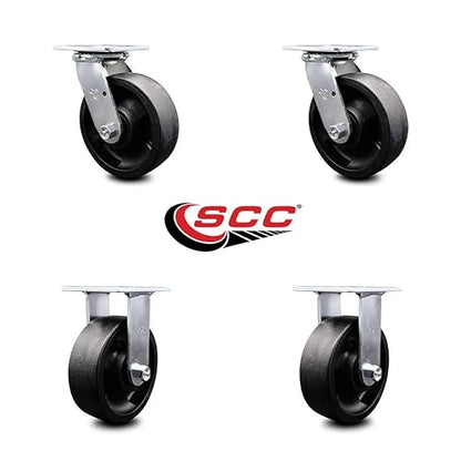 4406L6 FG4406L60000 Rubbermaid Cart Replacement 6 Inch Caster Kit - Fits Rubbermaid Heavy Duty Platform Truck 4406, A Frame Panel Truck 4462 and Sheet & Panel Truck 4467 - Service Caster Brand