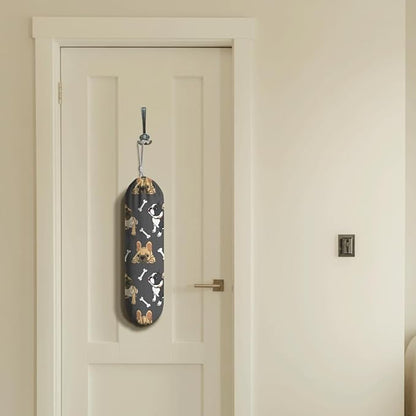 Dogs Plastic Bag Holder, Reusable Washable Shopping Bags Storage Carrier, Animal Prints Fabric Garbage Trash Bag Dispenser for Home Kitchen Pantry Cabinet, Wall Mount, Housewarming Gifts for Dog Mom
