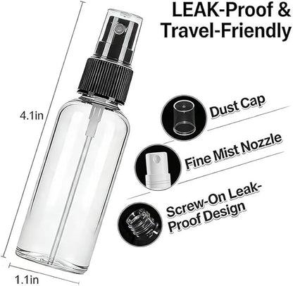 1 Oz Travel Spray Bottles, Thickened Reusable Refillable Plastic Sprayers 2 Pack