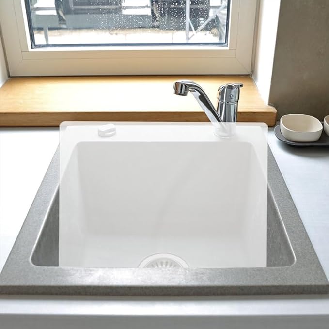 Kitchen Sink Splash Guard Water Barrier Acrylic Baffle for Bathroom and Kitchen with Adhesive Tape 13.77X8.26X1.96In Anti-Splashing Protection