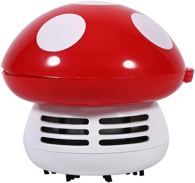 Mini Desktop Vacuum, Cute Vacuum Cleaner Portable Desk Vacuum Sweeper Desk Dust Cleaner for Tabletop Cleaning Eraser Waste, Crumbs, Hair(red)
