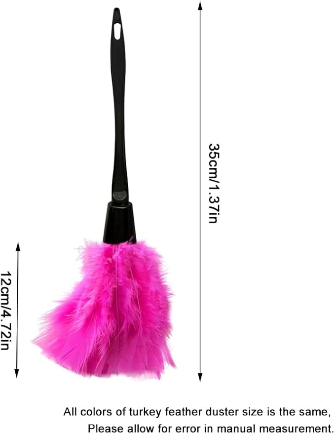 2 PCS 14 Inch Turkey Feather Duster, Gentle Style Dusting Tool for Home/Office Delicate Surfaces (Yellow)
