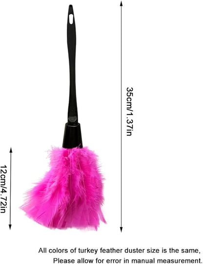 2 PCS 14 Inch Turkey Feather Duster, Gentle Style Dusting Tool for Home/Office Delicate Surfaces (White)