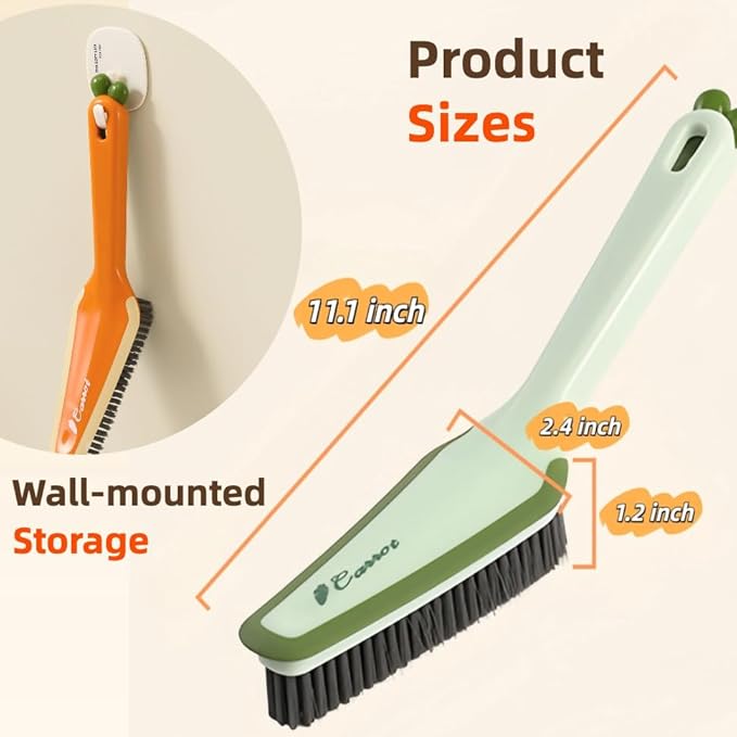 3-in-1 Detachable Crevice Cleaning Brush for Sinks, Faucets & Tile Grout, Multifunctional Narrow Gap Cleaner for Kitchen & Bathroom Dead Corners, Modern Aesthetic Detail Scrub Tool (Orange)