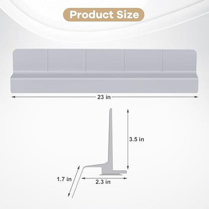 Sink Splash Guard with Suction Cups, 23", Silicone Water Guard for Kitchen & Bathroom, Faucet & Countertop Protector, Easy Install, Dishwasher Safe
