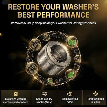 Zyro Washing Machine Cleaner & Mold Stain Remover Gel Bundle | 24 Pack Washer Cleaner Tablets + Heavy Duty Mildew & Grout Cleaning Gel