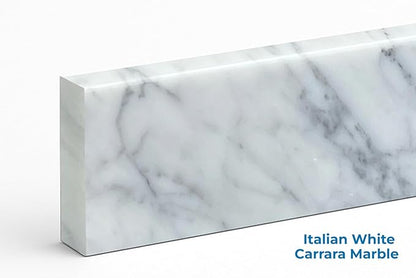 Bathroom Vanity Sink Backsplash/Sidesplash (Carrara Marble, 4" x 30")