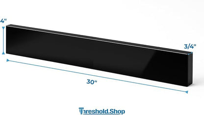 Bathroom Vanity Sink Backsplash/Sidesplash (Super Black Engineered Marble, 4" x 30")