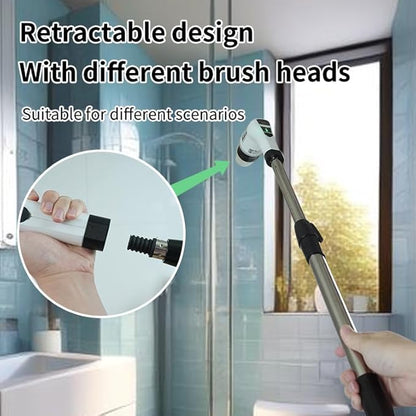 Electric Spin Scrubber, Cordless Cleaning Brush with Adjustable Extension Scrubber for Home, 9 Replaceable Brush Heads, 2 Speeds, Electric Cleaning Brush for Bathroom, Tub, Kitchen, Tile, Floor, car