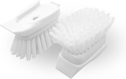 Smilyeez Dish Brush Refill (2 Pack) for Smilyeez Dishwand - Dish Brush Replacement Head - Durable Nylon Bristles - White Plastic - Kitchen & Bathroom Cleaning