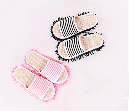 Microfiber Slippers Floor Cleaning Mop House Dust Detachable Mopping Shoes Cleaning Tool Unisex Open Toe