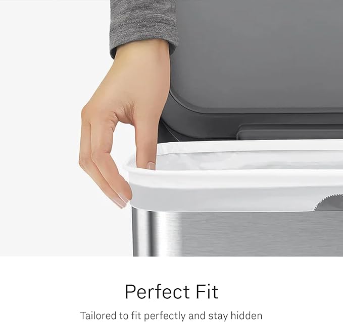 simplehuman Code H Custom Fit Liners, Drawstring Kitchen Trash Bags,1-by-1 Mess-Free Dispense, Extra Thick & Double Seamed, 50% PCR Plastic, 30-35 Liter / 8-9 Gallon, White, 60 Count (Pack of 4)