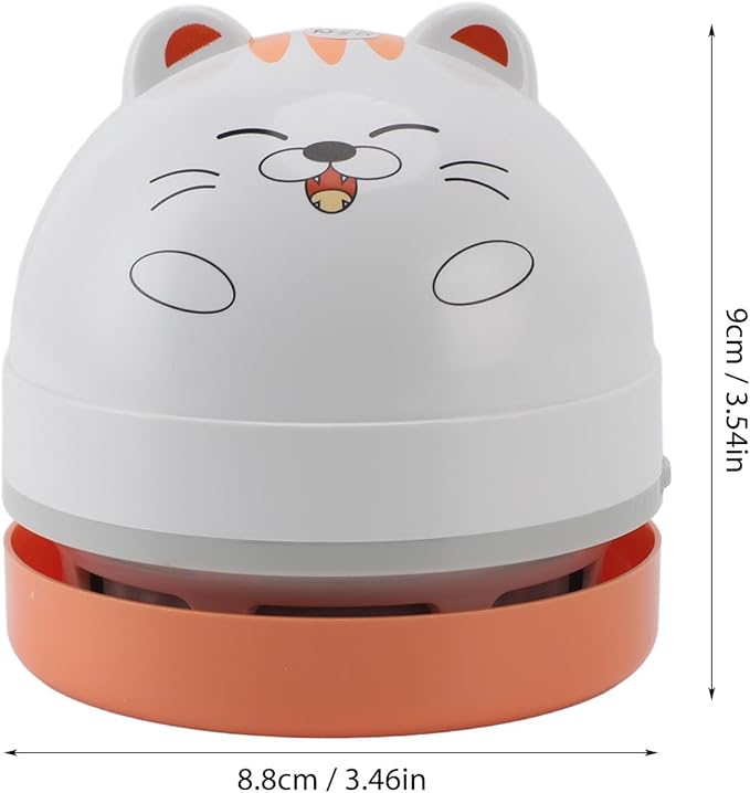Mumusuki Mini Desktop Vacuum Cleaner AA Battery Powered,Handheld Portable Cordless Vacuum Cleaner, Ideal for Desk, Home, Car (Cat), Mumusukifwna3u7k25-13