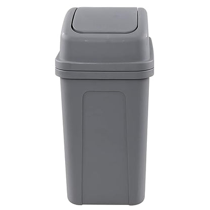 2 Gallon Small Swing Lid Trash Can, Swing-Top Garbage Can, Gray