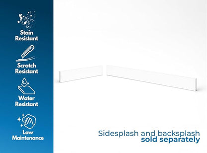 Bathroom Vanity Sink Backsplash/Sidesplash (Super White Engineered Marble, 4" x 22")