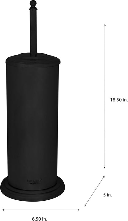 Bath Bliss Trash Can, Toilet Brush and Plunger 3 Piece Bathroom Set in Matte Black