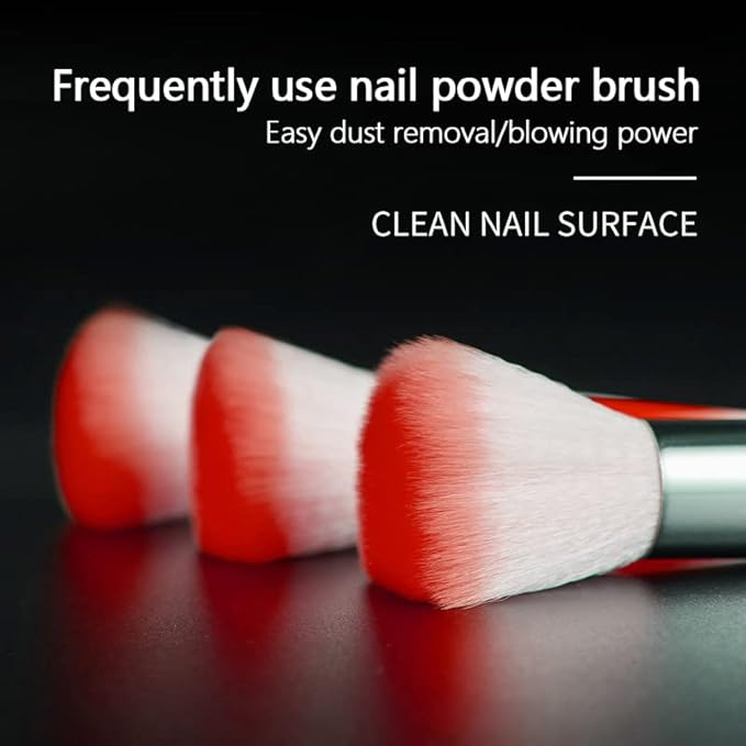 3Pcs Nail Brushes for Cleaning Powder, Makeup Brush Nail Clean Up Brush Acrylic Nail Brush Cleaner Nail Dust Brush Manicure Brush Nail Art Tools