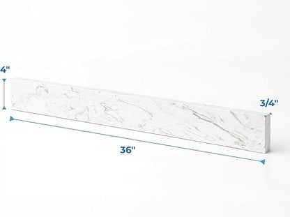 Bathroom Vanity Sink Backsplash/Sidesplash (Engineered Carrara Marble, 4" x 36")
