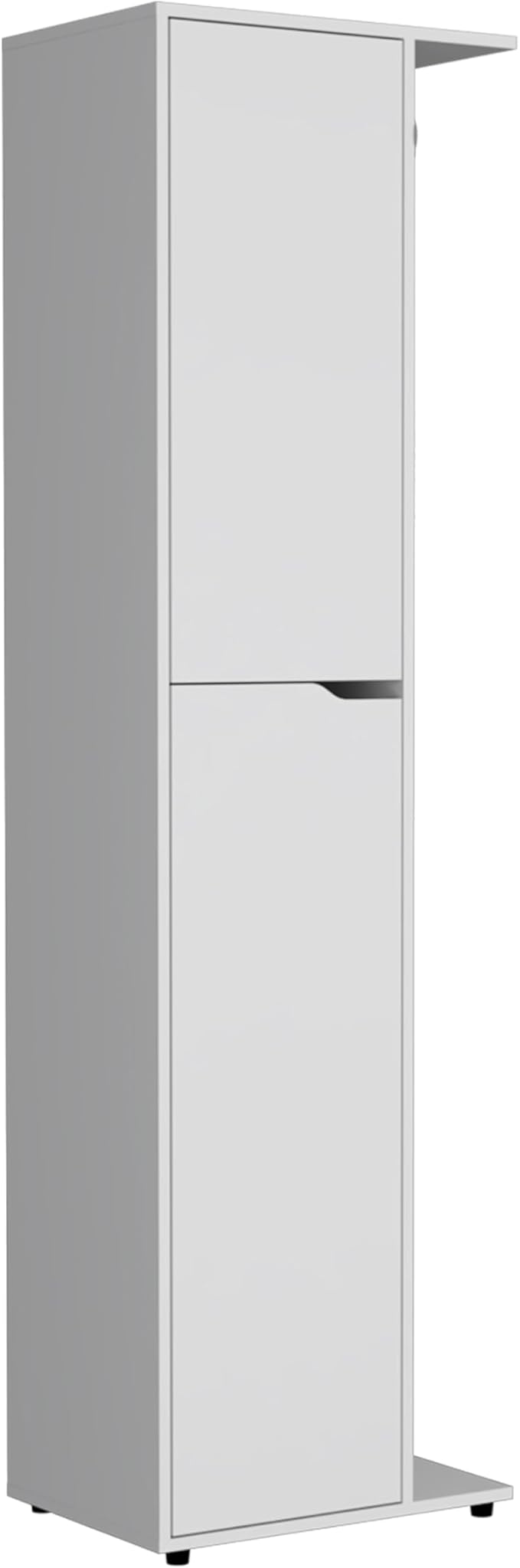 Tuhome Austin Storage Broom Closet with Magnetic-Closure Doors, Tall Multi-Purpose Utility Cabinet for Cleaning Supplies, Durable Engineered Wood Construction and Space-Saving Design