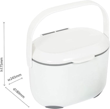Addis 2.5 Litre Kitchen Compost Caddy, White/Green