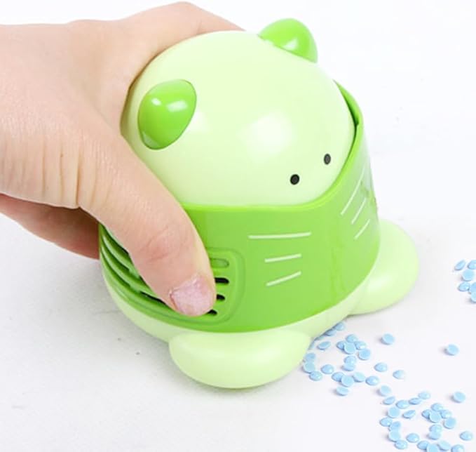 Cartoon Desktop Vacuum Cleaner Clean Excess Drill Tools Mini Cleaning Machine (Extractor - Green)