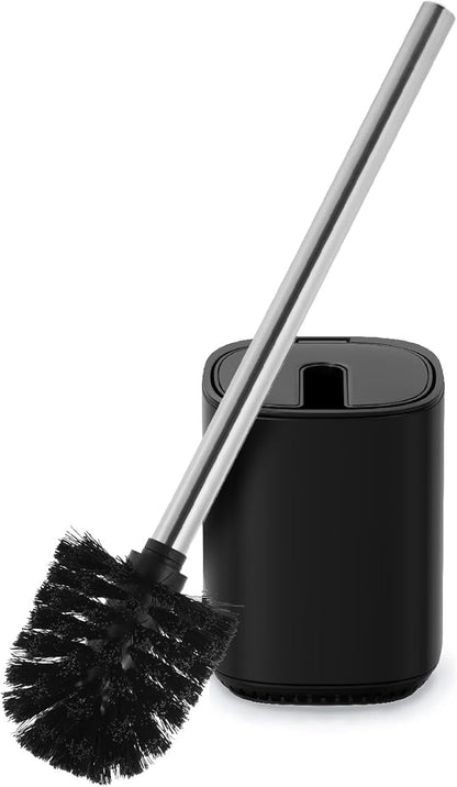 Toilet Brush and Holder Set Toilet Bowl Brush Stainless Steel Automatic Open lid Toilet Bowl Cleaner Brush Set Toilet Scrubber Kit Toilet Cleaning Brush for Bathroom