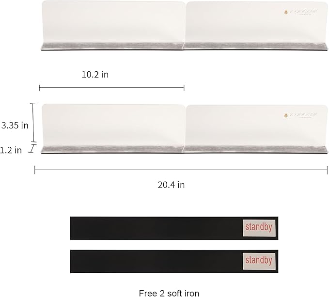 Acrylic Sink Splashbacks - Water Splash Guard for Kitchen, Island and Bathroom Countertop Magnetic Film Attachable Sheet Splashbacks Transparent Acrylic (Frosted)(10.2x1.2x3.35 in) (4pcs)