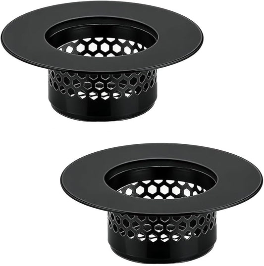 2Pcs Polished Silver Shiny Drain Strainer - Fits 1.25"-1.60" Hole | Stainless Steel Hair Catcher for Bathroom/Bathtub/Laundry/RV Sink