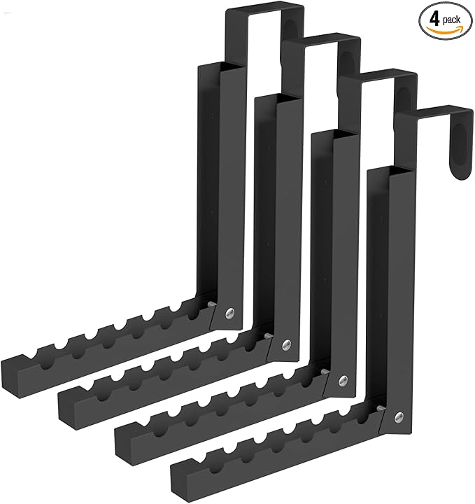 ZMBESUP Over The Door Hanger Folding Clothes Drying Rack, Folding Hanging Coat Rack for Indoor Laundry Room Compact Small Space Foldable Portable Clothing Hanger Hook Collapsible- 4 Pack （Black）