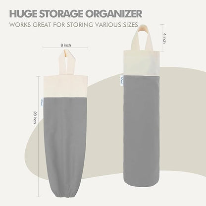 Plastic Bag Holder, Wall Mount Grocery Bag Holder for Plastic Bags Storage, Cotton Shopping Garbage Sack Organizer, Large Trash Bag Dispenser for Home Kitchen Decor