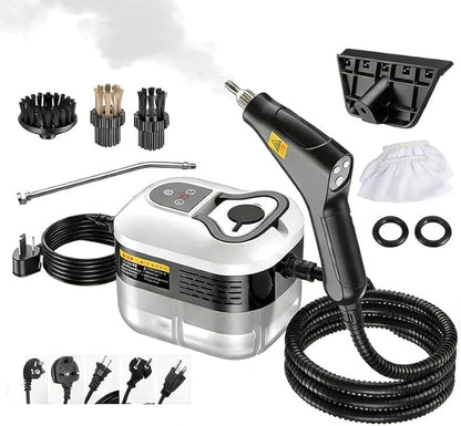 SAKER Handheld Steam Cleaner - 2500W High Temperature Pressurized Steamer with 6 Adjustable Levels, Portable Multi-Surface Steam Cleaning Machine for Kitchen, Bathroom, Furniture & Windows (White)