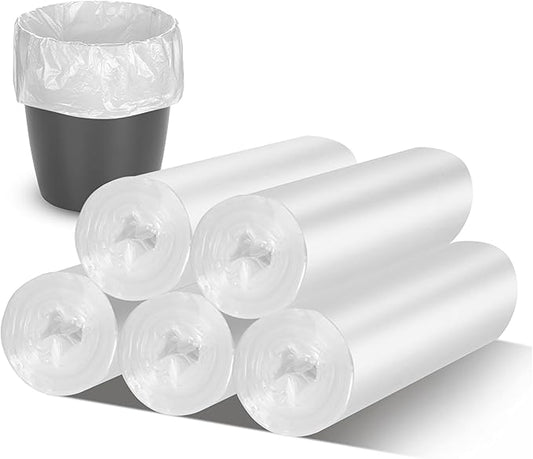 220Counts Small Trash Bags 2.6-4 Gallon, Flexible & Durable Small Garbage Bags, Unscented & Easy Tearing 2.6 Gallon Trash Bag for Kitchen, Bathroom, Bedroom, Office, Transparent