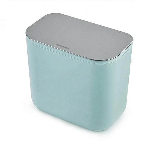 1.8 Gallon Kitchen Compost Bin for Counter Top or Under Sink, Hanging Small Trash Can with Lid for Cupboard/Bathroom/Bedroom/Office/Camping, Mountable Indoor Compost Bucket - Green