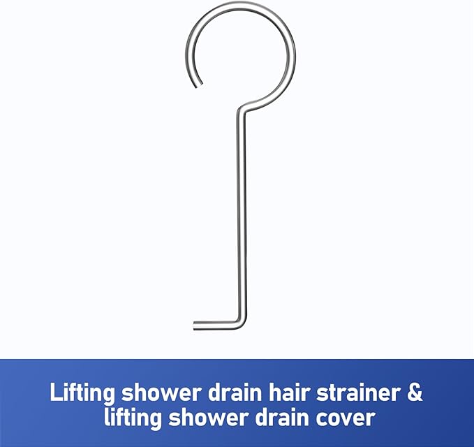 Hair Catcher Hair Strainer, 304 Stainless Steel Filter w/Stainless Drain Key Lifting Hook, Hair and Debris Trap for Bernkot Square Linear Shower Drain (Silver 1PC)