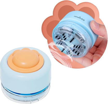 Desktop Vacuum Cleaner, Battery Operated Mini Vacuum Low Noise for Home Office Keyboard,Blue
